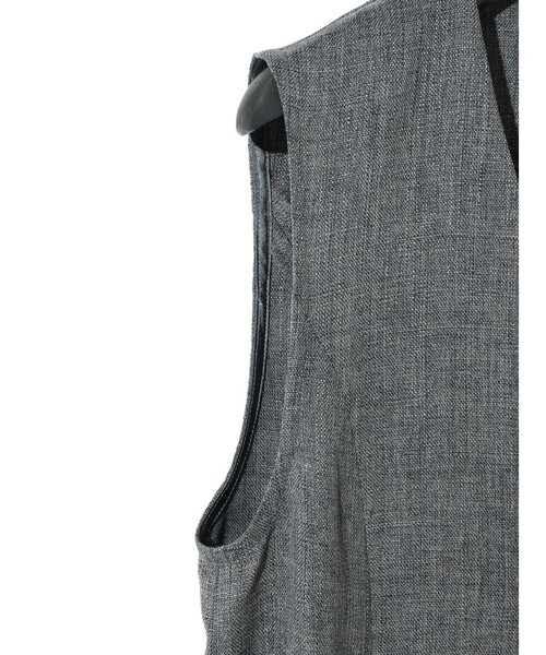 ベスト ジレ MIDIUMISOLID for Ladies Aラインノーカラーロングジレ レディース MIDIUMISOLID ベスト ジレ for Ladies Aラインノーカラー