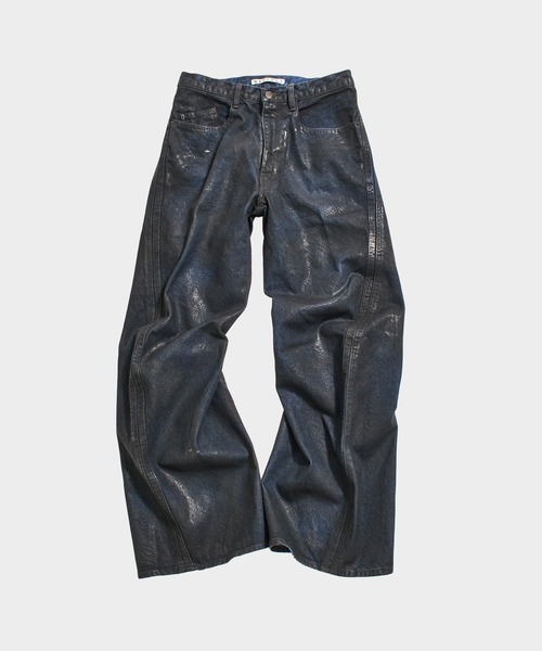 NVRFRGT ジーンズ 別注 COATING 3D TWISTED WIDE LEG JEANS メンズ 