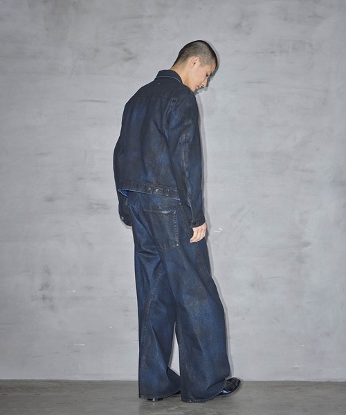 NVRFRGT ジーンズ 別注 COATING 3D TWISTED WIDE LEG JEANS