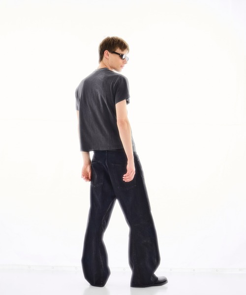 NVRFRGT ジーンズ 別注 COATING 3D TWISTED WIDE LEG JEANS