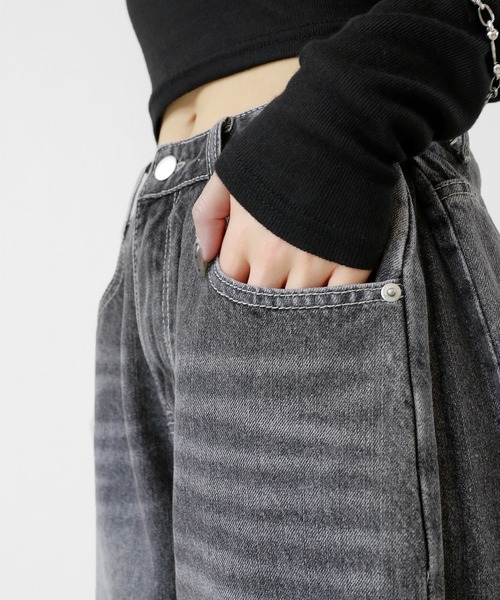 minsobi ジーンズ デニム デニムパンツ サイドピンタック