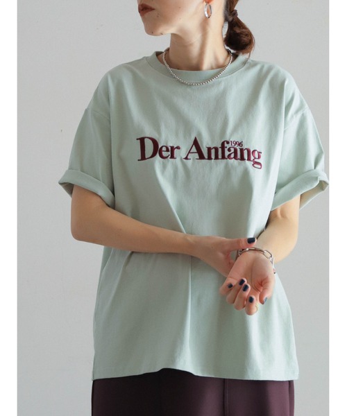 tシャツ 刺繍ロゴ　半袖TEE レディース