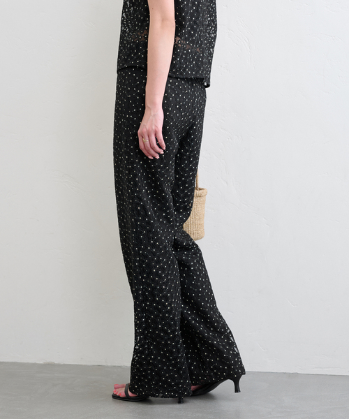 U by SPICK&SPAN パンツ シアーフラワーストレートパンツ
