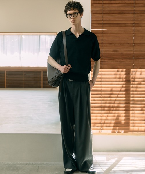 LURAKU ポロシャツ 「LURAKU」dry touch knit polo shirt