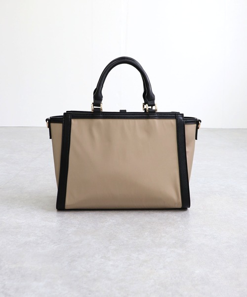 MIAN トートバッグ ベルトデザイン2wayスクエアトートバッグ