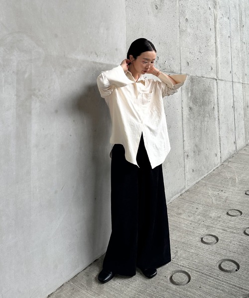 ワイドパンツ スラックス パンツ コーデュロイワイドストレート