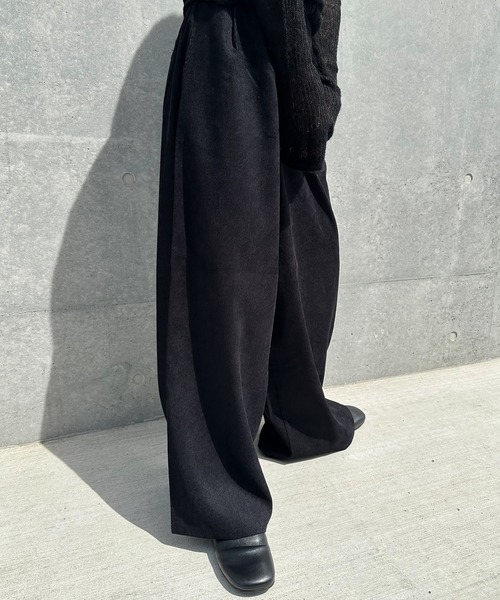 ワイドパンツ スラックス パンツ コーデュロイワイドストレート