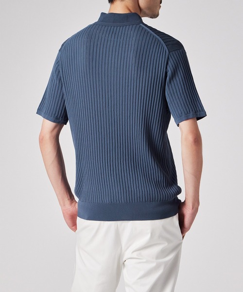 エンフォルド 21SS ニットポロSHIRT 半袖 38 マルチカラー マルチカラーチェック 半袖ニットポロ（ネイビー） ｜ポール・スミス