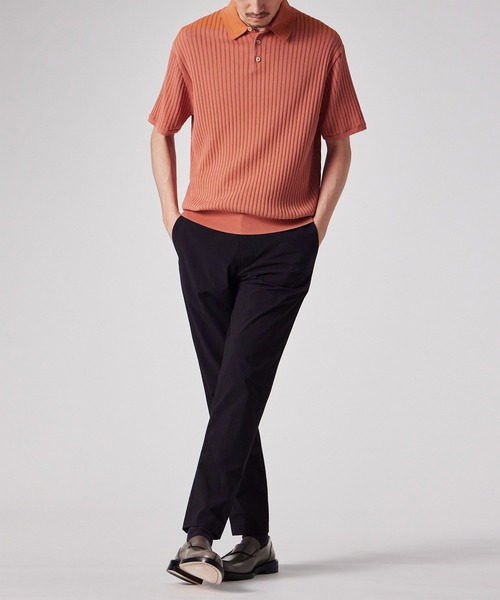 エンフォルド 21SS ニットポロSHIRT 半袖 38 マルチカラー マルチカラーチェック 半袖ニットポロ（ネイビー） ｜ポール・スミス