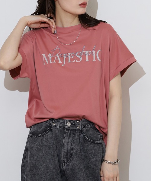 tシャツ Eglantine ロゴ刺繍シンプルＴシャツ レディース EGLANTINE tシャツ Eglantine ロゴ刺繍シンプルTシャツ