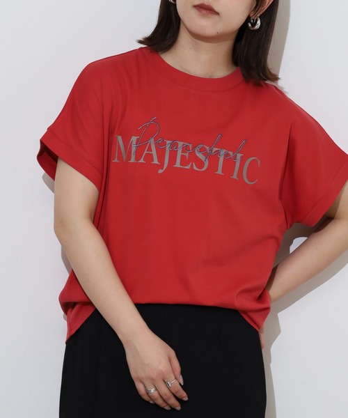 tシャツ Eglantine ロゴ刺繍シンプルＴシャツ レディース EGLANTINE tシャツ Eglantine ロゴ刺繍シンプルTシャツ