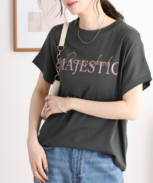 EGLANTINE tシャツ 刺繍×プリントロゴ半袖Tシャツ「日本製