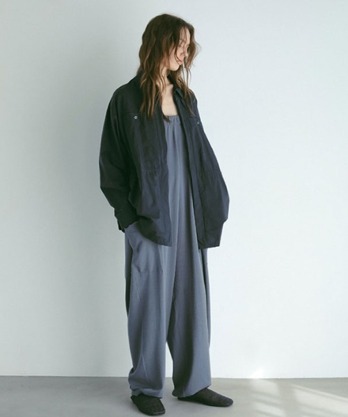 ETRÉ TOKYO ミリタリーシャツジャケット ナイロン混 軽量 羽織 ブルー 美品 ETRE TOKYO ミリタリーシャツジャケット - メルカリ