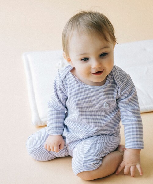 こども ビームス ベビー服 ロンパース ベビー リブ カバーオール