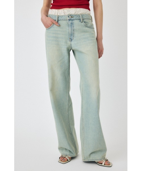 ジーンズ デニム デニムパンツ BOXER LAYERED STRAIGHT レディース