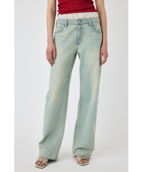 ジーンズ デニム デニムパンツ BOXER LAYERED STRAIGHT レディース