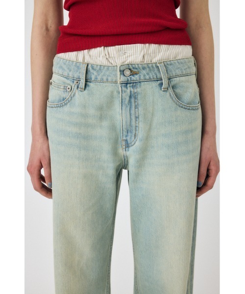 ジーンズ デニム デニムパンツ BOXER LAYERED STRAIGHT レディース