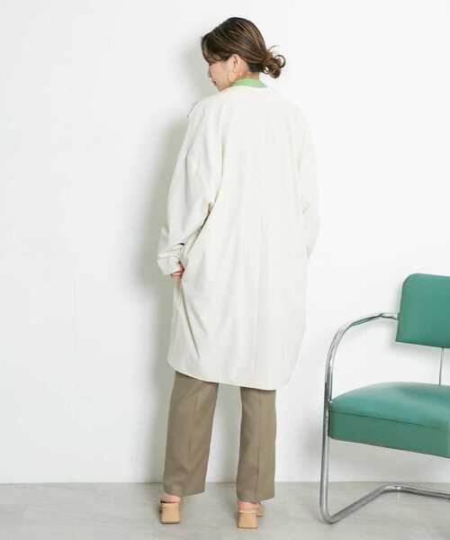 「KBF」 チェスターコート ONE アイボリー レディース_画像4