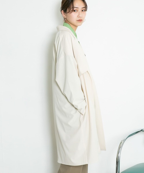 「KBF」 チェスターコート ONE アイボリー レディース_画像6