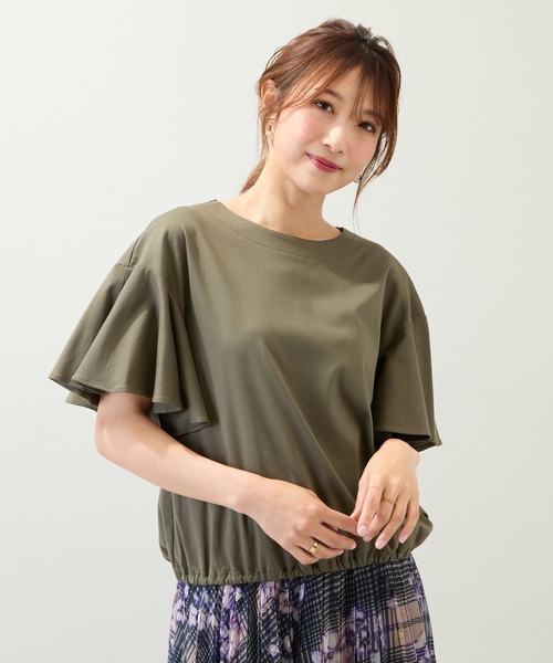 ローズティアラ　46 新品　接触冷感　綿100% フレアスリーブカットソー Rose Tiara（ローズティアラ） tシャツ 「接触冷感/綿100%/手洗いOK