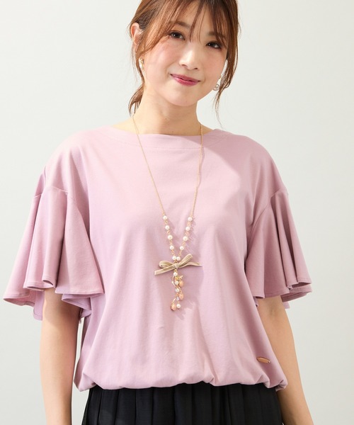 ローズティアラ　46 新品　接触冷感　綿100% フレアスリーブカットソー Rose Tiara（ローズティアラ） tシャツ 「接触冷感/綿100%/手洗いOK