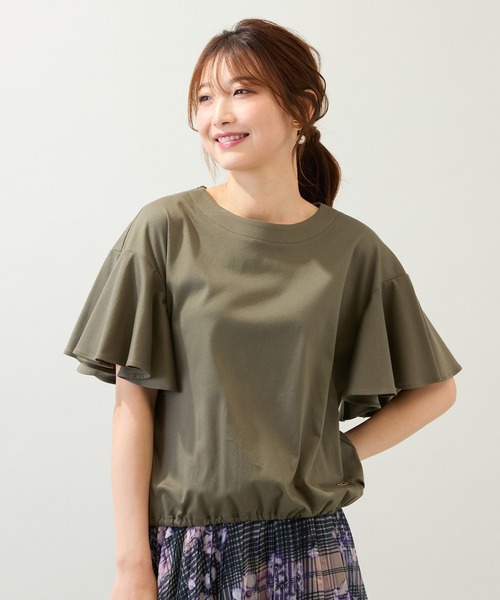 ローズティアラ　46 新品　接触冷感　綿100% フレアスリーブカットソー Rose Tiara（ローズティアラ） tシャツ 「接触冷感/綿100%/手洗いOK