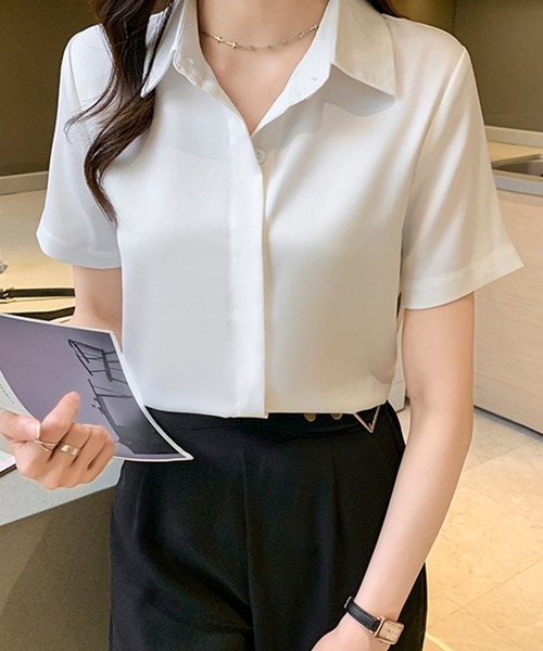 マルチサイズ ブラウス シャツ サテンシャツ レディース NATURAL BEAUTY BASIC マルチサイズ ブラウス シャツ サテン