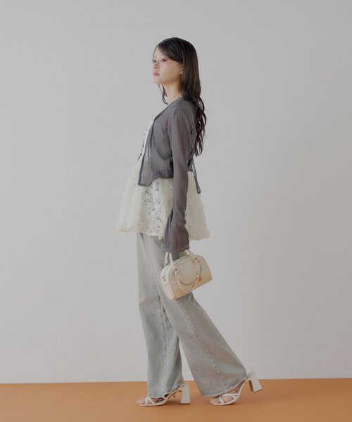 Chico カーディガン バックドロストシアーカーディガン