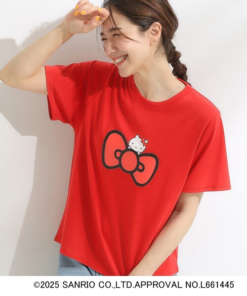 sanrio（サンリオ） tシャツ 「HELLO KITTYコラボ」「SHOO ICE／汗染み