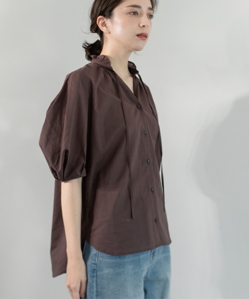 未使用 タグ付き ëpa エパ epa ドット シアーブラウス ブラック OPAQUE.CLIP（オペークドットクリップ） ブラウス シャツ シアーフリル