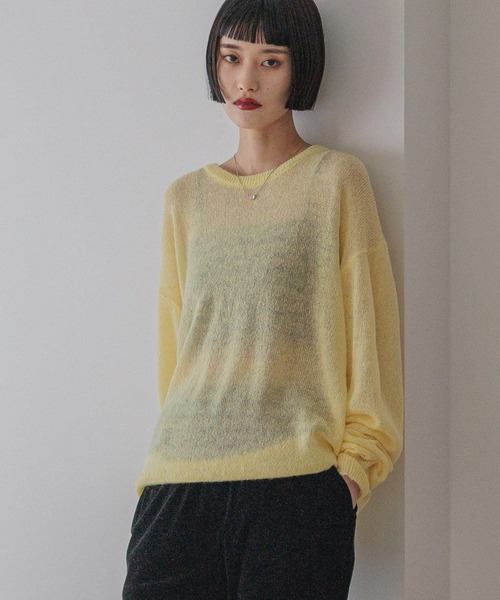 ニット セーター シアーモヘアライクプルオーバーＬＳ　581257 レディース
