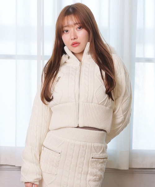 美品✨Max&Co. 切替リブニット ダウンジャケット 羽織り ショート