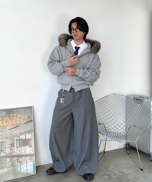 MandO（エムオー） パーカー ボリュームファージップパーカー