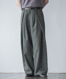 スラックス 「SET UP対応」ツイードクロスタックワイドパンツ(HARE) メンズ｜ZOZOTOWN Yahoo!店