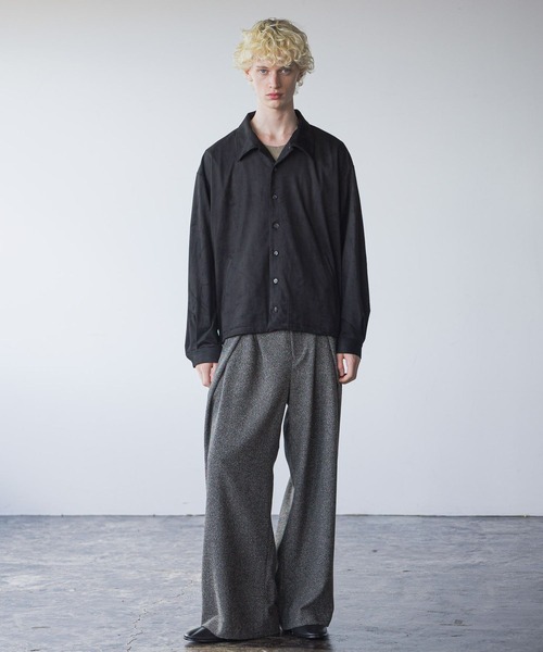HAREセットアップ　コンパクトツイードシャツ＆ツイードクロスタックワイドパンツ HARE スラックス 「SET UP対応」ツイードクロスタックワイドパンツ