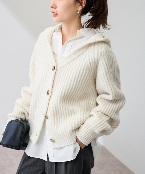 FRAMeWORK（フレームワーク） カーディガン WOOLフードカーディガン