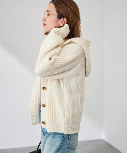 STONE  「美品」フード付きカーディガン cd001_7.jpg