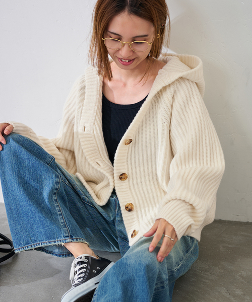 FRAMeWORK（フレームワーク） カーディガン WOOLフードカーディガン