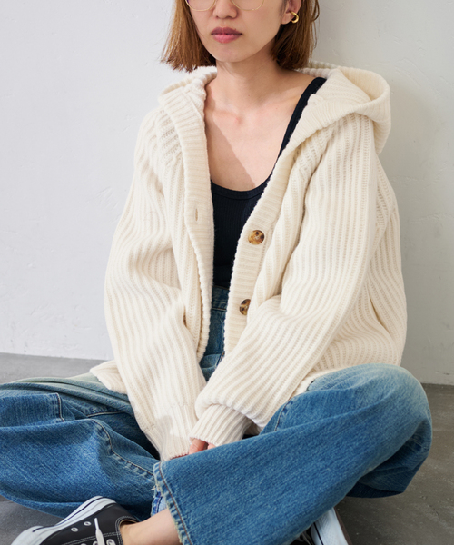 FRAMeWORK（フレームワーク） カーディガン WOOLフードカーディガン