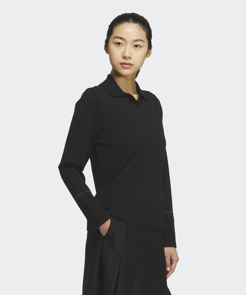 【新品】アディダスゴルフ セットアップ 長袖ニットポロシャツ＆スカート M春 adidas（アディダス） ポロシャツ ポロ ニット・ポロシャツ・長袖