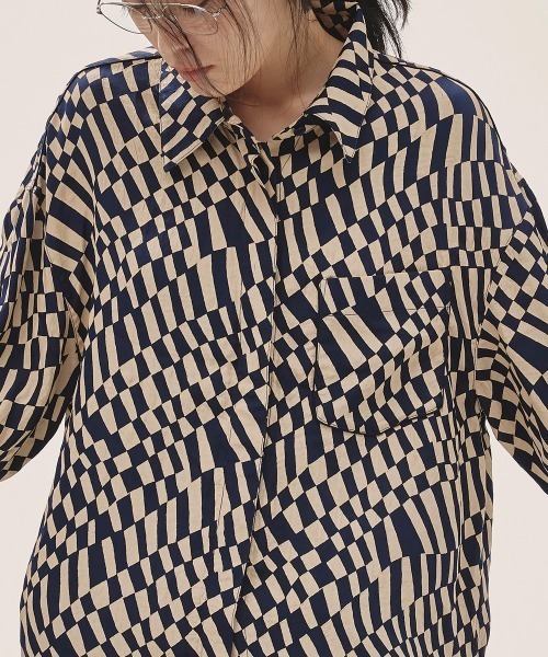 シャツ/ブラウス(長袖/七分) Geometric Over Shirts todayful TODAYFUL SALE トゥデイフル Geometric Over Shirts 即納 : RAPTURE