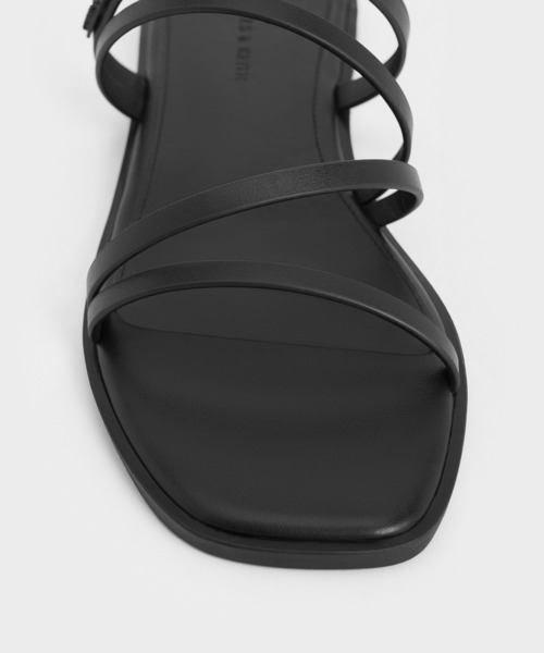 「CHARLES & KEITH」 フラットサンダル 23cm ブラック レディース_画像4