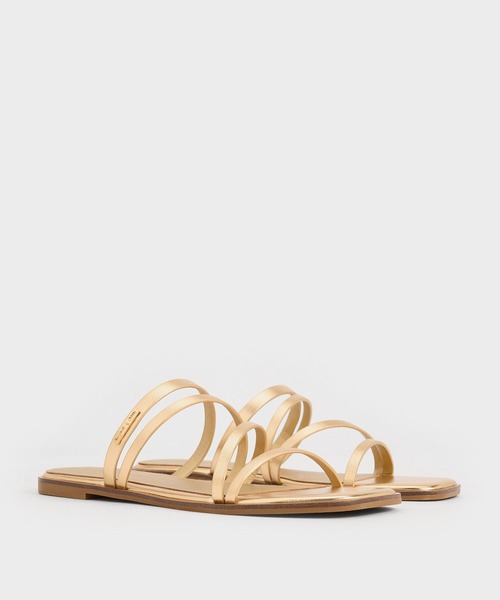 「CHARLES & KEITH」 フラットサンダル 23cm ブラック レディース_画像6