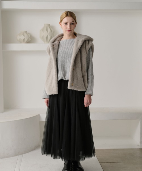 ZAKKA-BOX（ザッカボックス） ベスト ジレ ファーフードベスト