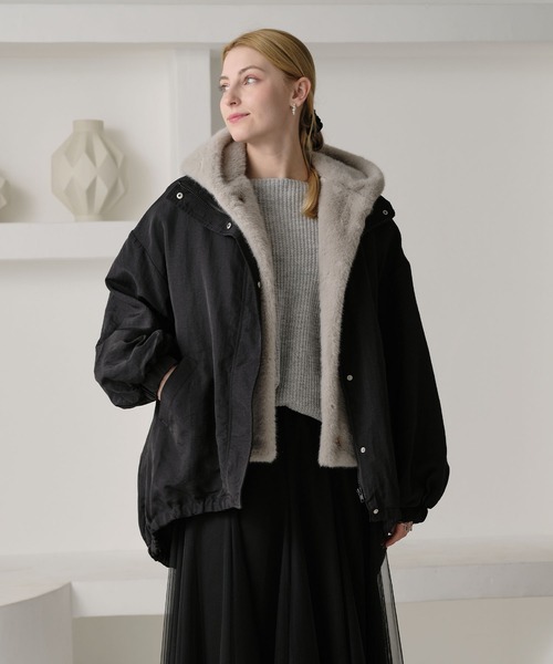 ZAKKA-BOX（ザッカボックス） ベスト ジレ ファーフードベスト