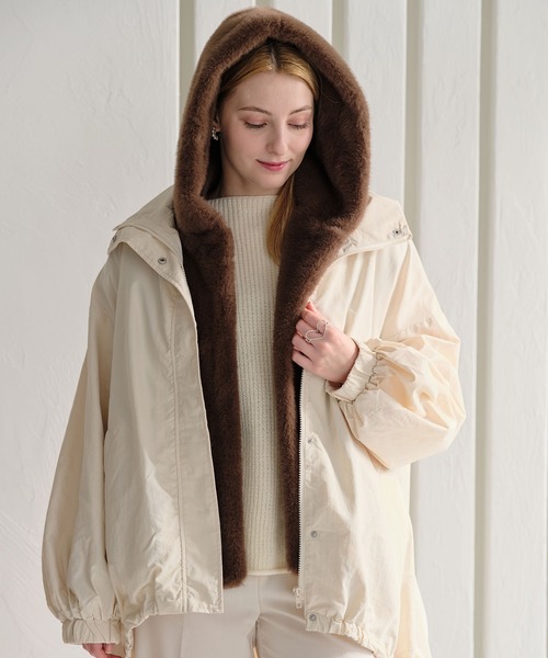 ZAKKA-BOX（ザッカボックス） ベスト ジレ ファーフードベスト