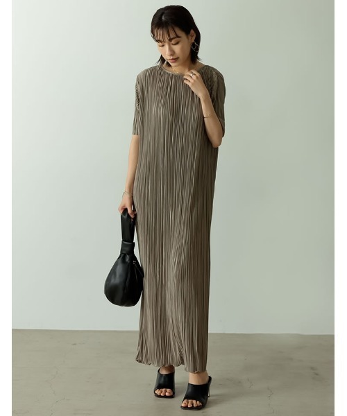 「Re:EDIT」 半袖ワンピース MEDIUM ブラック レディース_画像5