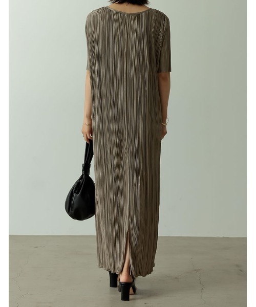 「Re:EDIT」 半袖ワンピース MEDIUM ブラック レディース_画像9