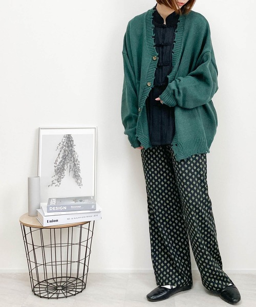 「Anytime Songs」 「HALHAM」ニットカーディガン LARGE サックスブルー メンズ_画像7