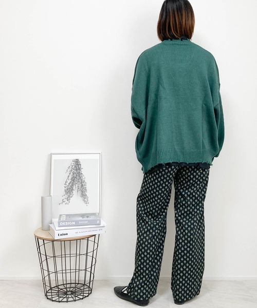 「Anytime Songs」 「HALHAM」ニットカーディガン LARGE サックスブルー メンズ_画像9